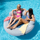 Big Joe Dryside Island Tandem 2-Person Inflatable Pool Float – Fabric Covered Floating Lounge with Air Pump