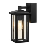Globe Electric Sconce with GFCI Outlet - 14" Matte Black Outdoor Wall Light
