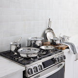 All-Clad D3 Stainless Steel Cookware Set, 13-Piece, Tri-Ply 18/10 Stainless Steel
