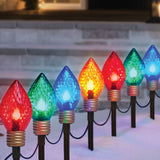 12-Count 7.5" Bulb Jumbo Multicolor C9 LED Pathway Lights, 16.5' Lighted Length