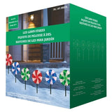 10” Peppermint LED Lawn Stakes with 180 total LEDs, Set of 6