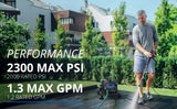 AR Blue Clean XWM2300 Electric Pressure Washer - 3-In-1 2300 PSI Pressure Washer