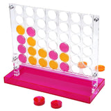 Acrylic 4-in-a-Row Strategy Game, Clear Frame, 42 Discs & Storage Base, 2 Player
