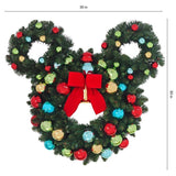 30" Disney Mickey Pre-Lit LED Wreath – 50 Warm White Lights Twinkle Mode & Timer