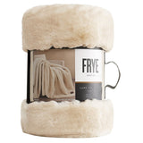 FRYE Luxe Faux Fur Throw 60" × 70" Reversible Plush 1150 GSM Heavyweight Blanket