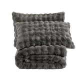 Frye 3-piece Faux Fur Comforter Set, Faux Rabbit Fur 1 Comforter, 2 Shams