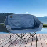 Mac Sports Double Camping Chair – Folding 2-Person Outdoor Loveseat Chair with Cup Holders & Carry Bag