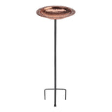 Pure Copper Bird Bath with Stand – Good Directions 13.5" Garden Bird Bath w/ Steel Pole & Perch Lip