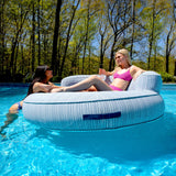 Big Joe Dryside Island Tandem 2-Person Inflatable Pool Float – Fabric Covered Floating Lounge with Air Pump