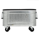 Permasteel 80-QT Rolling Galvanized Steel Cooler with Removable Flip-top Lid