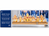 30" Holiday Wooden Village LED Advent Calendar with 24 Compartments and Lights