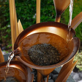 GHP 55" Calla Lily Fountain - Galvanized Steel Copper Finish Resin Base + Rock