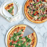 Nordic Ware 16" Aluminum Pizza Pan Set, 2-Pack Perforated & Smooth Pizza Pans