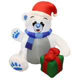 4 ft. Waving Polar Bear Christmas Inflatable with Swirling LED Lights