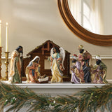 Member’s Mark 9-Piece Hand-Painted Nativity Set with Creche & Removable Baby Jesus