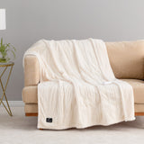 50" × 60" Berkshire Life Heated Faux Fur Throw – 4 Heat Settings, Reversible