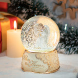 Christmas Music Snow Globe – Christmas Village Scene, Nativity, Holy Angel