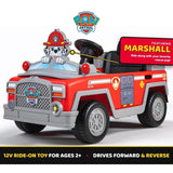 Paw Patrol Marshall 12V Fire Truck Ride-On Car 60-Min 66 lb Capacity Toy Vehicle