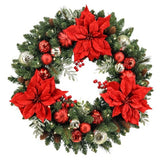 30" CGH Pre-Lit Artificial Christmas Wreath with 50 LED Lights and Timer