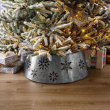 Member’s Mark Snowflake Pattern Galvanized Metal Tree Collar for Tree Base Decor