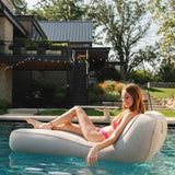 Big Joe Aura Drift Inflatable Pool Float Chaise w/ Pump Fabric Cover 400lb