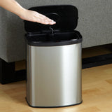 Nine Stars Stainless Steel Motion Sensor Trash Can Set, 50L and 8L Touchless Can