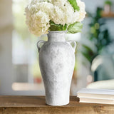 Elements Rustic Ceramic Amphora Vase – Stoneware Decorative Vase with Double Handles, Watertight Floral Display Accent