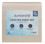 Slumber Chill 6-Piece Cooling Sheet Set – Tencel Lyocell & Cotton Blend, Beige 300 Thread Count