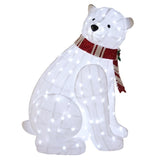 2-Pack Lighted Polar Bear Christmas Decor 4 Ft & 2.6 Ft Twinkling Bear Yard Prop