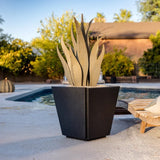 Desert Steel Snake Agave All-in-One Metal Plant Set with Planter & Pearl Rock