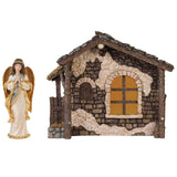 Kirkland Signature 14-Piece Handcrafted and Hand-Painted Indoor Nativity Set with Creche and Figures