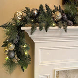 9' CGH Pre-Lit Artificial Christmas Garland with 90 Twinkle Warm White LED Light