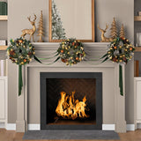 Member’s Mark 3-Piece Pre-Lit Flocked Wreath Décor with Evergreen Velvet Sash & Timer