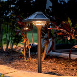 VOLT Premium Solid Brass Solar LED Pathway Lights, 2-Pack 40 LM Landscape Light