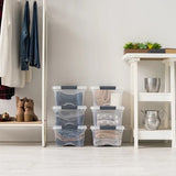 IRIS 12.9-Qt. Buckle-Up Stackable Storage Bins with Lids & Snap Latches, 6-Pack