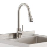 TRINITY Freestanding Stainless Steel Utility Sink 16-Gauge Single Bowl