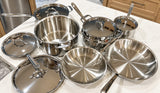 All-Clad D3 Stainless Steel Cookware Set, 13-Piece, Tri-Ply 18/10 Stainless Steel