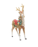 Fitz & Floyd 17.75" Noel Holiday Grand Deer, Ceramic Christmas Reindeer Figurine