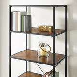 Bayside Furnishings Pierson 76-Inch Bookcase, 6 Fixed Shelves, Steel Frame