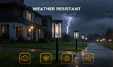 Lutec 4-pack 25 Lm Solar LED Pathway Lights - Aluminum Glass Frame Garden Lights