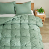 Casual Living Zuri Mega Puff 3-Piece Comforter Set, Reversible Pintuck Bedding Set with Shams