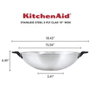KitchenAid 15-Inch 5-Ply Clad Stainless Steel Wok