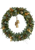 Member’s Mark 48" Oversized Pre-Lit Christmas Wreath with Gold Bells, 140 LED Lights & Timer