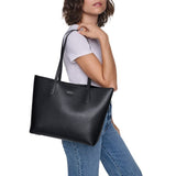 DKNY Women's 16" Pebbled Faux Leather Tote Bag with Zip Center Pocket