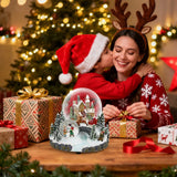 Christmas Music Snow Globe – Christmas Village Scene, Nativity, Holy Angel