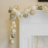 CG Hunter 6-Foot Pre-Lit Ornament Garland with 36 Warm White LED Lights
