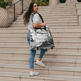 CleverMade Foldable Rolling Tote Bag, Swivel Wheels, 90L Capacity, 75 lb Limit