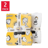 Peanuts VelvetLoft Throw Blanket 2-Pack Snoopy Plush Soft Throw 60x70