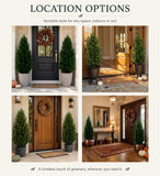 Nearly Natural 2-Pack 4' Faux Cedar Trees, UV Resistant Guest-Greeting Pine Tree