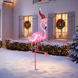 Member’s Mark 6' Pre-Lit Holiday Flamingo with Santa Hat & 100 Twinkling LED Lights